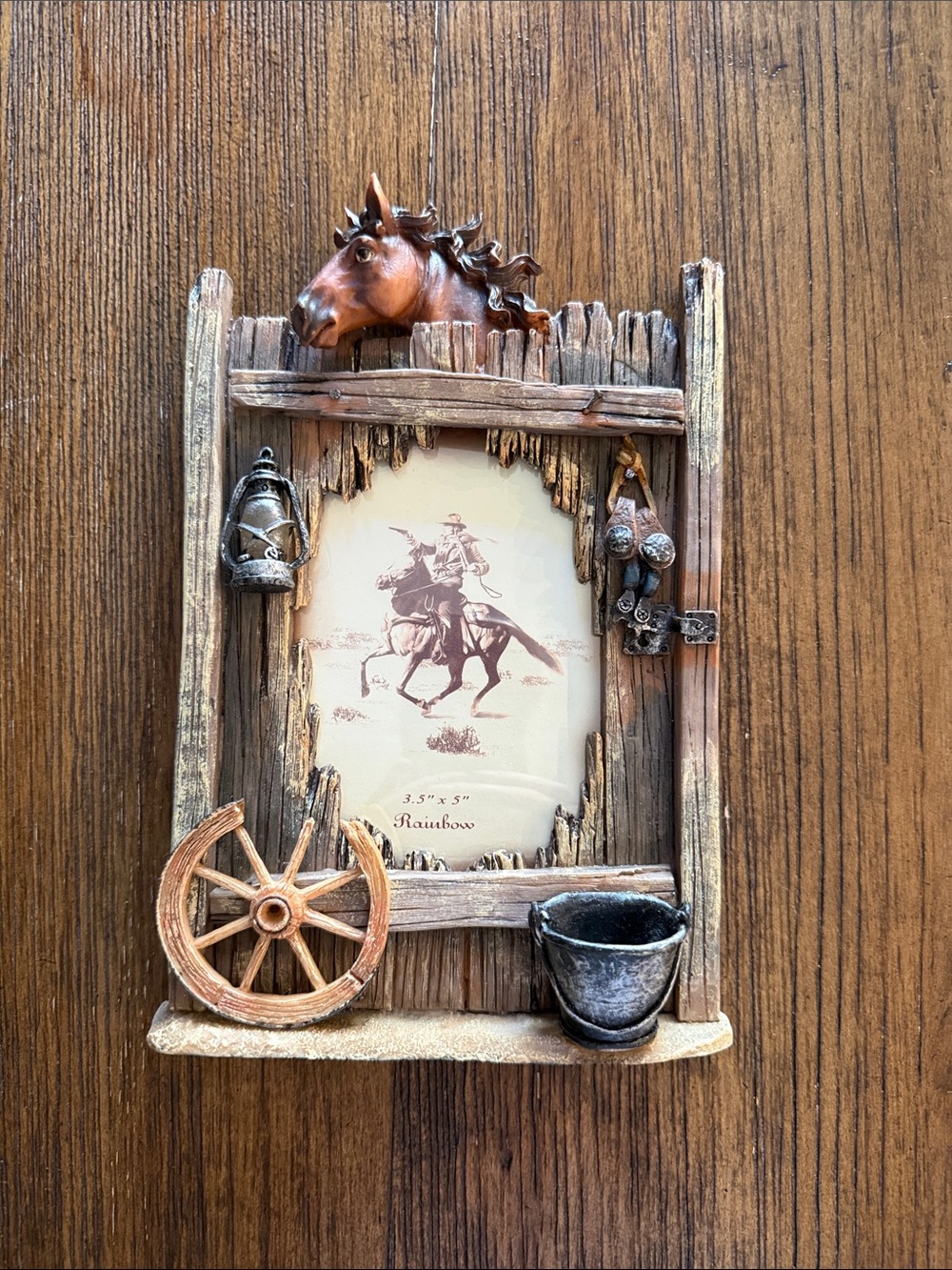 Rustic Brown Western Horse Picture Frame